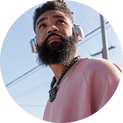 Photo of young man wearing headphones